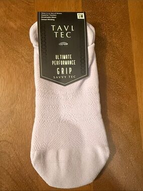 Pure Barre No-Show Grip Socks in White - Tavi-Tec Savvy Tec